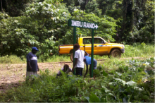 KIBCA Rangers installing a directional signs on Kolombangara’s Ring Road